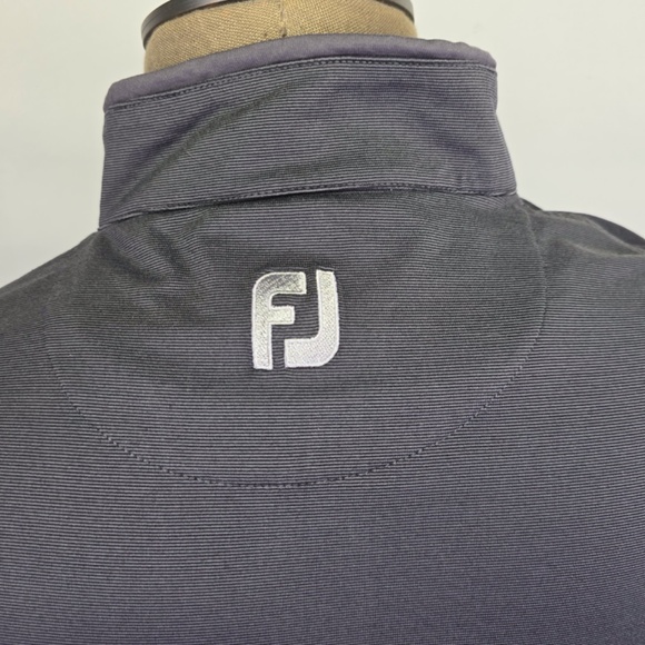 FootJoy Men's XL Gray Micro Stripe Audi Oklahoma City Quarter-Zip Golf Pullover. - Picture 5 of 10
